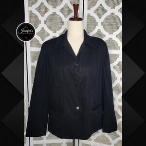 Liz Claiborne Liz Sport Women's Black Button Front Lined Jacket Size M